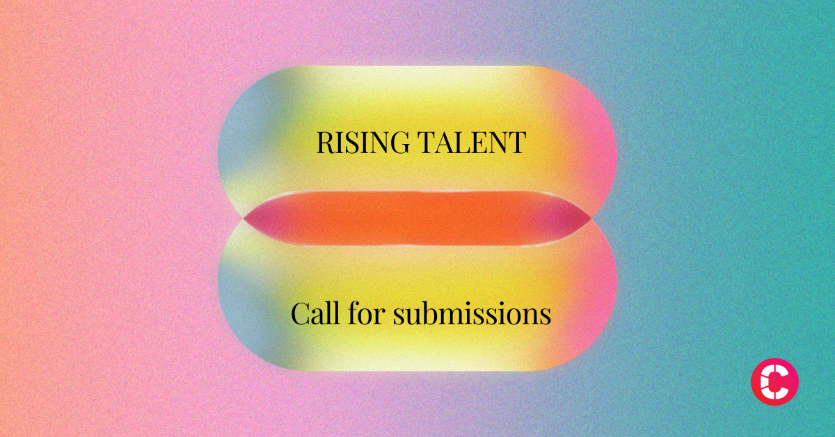 Colourful gradient background with the text 'Rising Talent Call for submissions' in black font, encouraging new talent to submit their work. The logo of The Crewing Company is displayed in the bottom right corner.